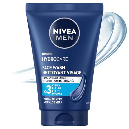 NIVEA MEN Maximum Hydration Face Wash, Provitamin B5 and Aloe Vera, 5 FL OZ | Hydrating Face Wash for Men, Provitamin B5 and Aloe Vera, Refreshes and Cleanses without Drying, Dermatologically Tested