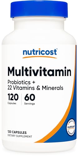 Nutricost Multivitamin with Probiotics 120 Vegetarian Capsules | Packed With Vitamins &