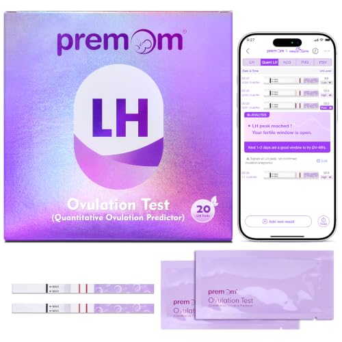 Premom Quantitative Ovulation Test Strips: Track Quant LH Changes - 20 Ct