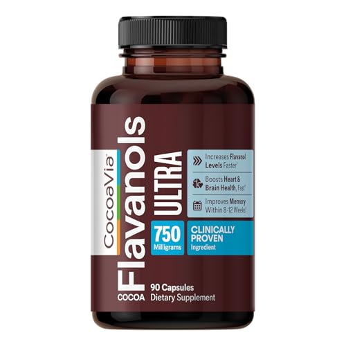 CocoaVia Ultra 750mg Cocoa Flavanols – Heart & Brain Support, Memory &