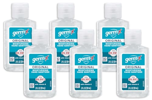Germ-X Original Hand Sanitizer, 2 Fl Oz (Pack of 6), Less Drying