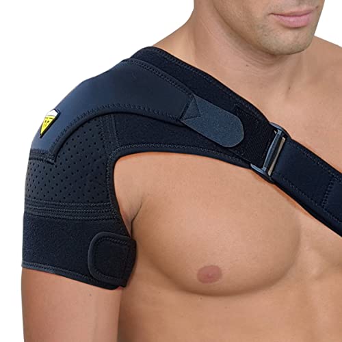 FIGHTECH Rotator Cuff Shoulder Brace for Men and Women - 4 Sizes - Shoulder Support - Pain Relief - Black - Large - Fits Most - Bicep 12-17"