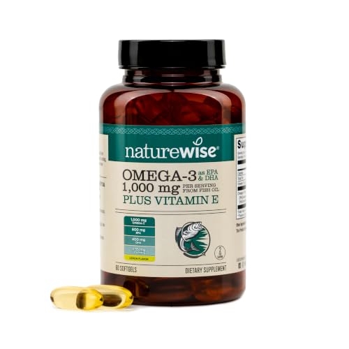NatureWise Extra-Strength Omega 3 Fish Oil Supplement - 1000mg per Serving -