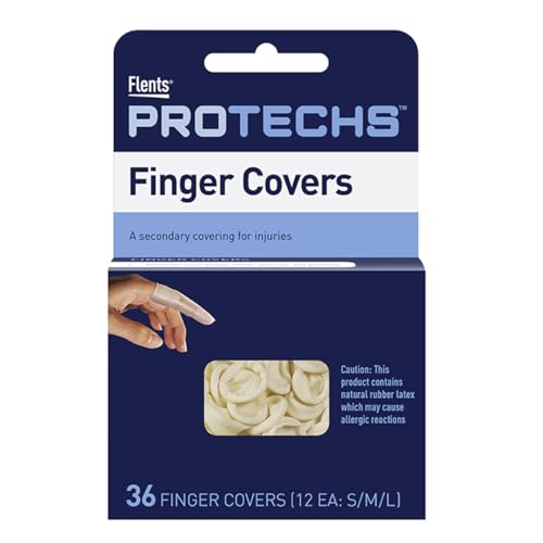 Flents First Aid Finger Cots, Strong Latex Protective Covers, 36 Count |