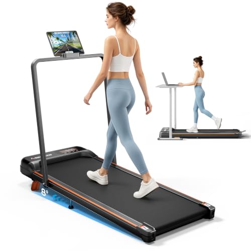 Abonow Walking Pad with Handle Bar, Under Desk Treadmill for Home Office