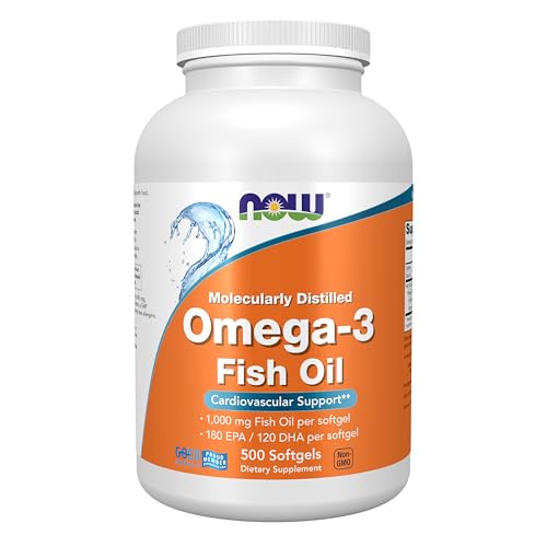 NOW Supplements, Omega-3, Molecularly Distilled, 500 Softgels