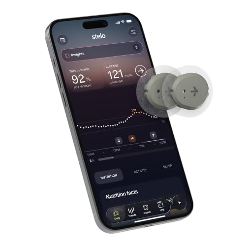 Stelo Glucose Biosensor & App—2-Pack (Up to 15 Days Each). iOS &
