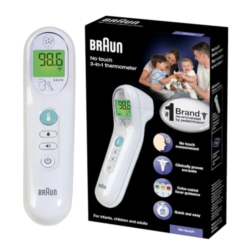 Braun No Touch 3-in-1 Thermometer for Adults, Kids, Babies | Measure Forehead,