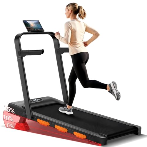 LONTEK 15% Incline Walking Pad Treadmill with Handles, Treadmills for Home |