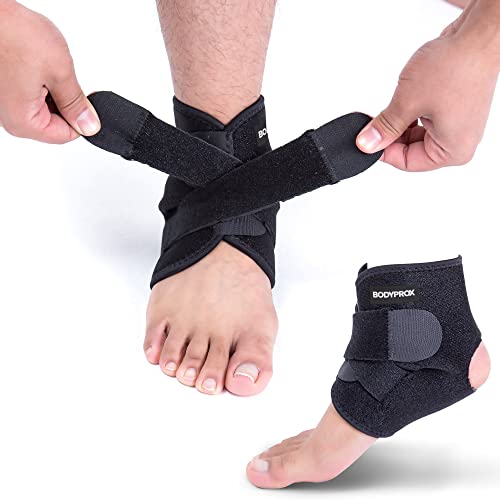 Bodyprox Ankle Support Brace, Breathable Adjustable Wrap, 1 Pack | For Men