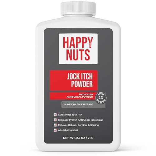 HAPPY NUTS Jock Itch OTC Antifungal Athletes Foot Treatment Powder | 2%