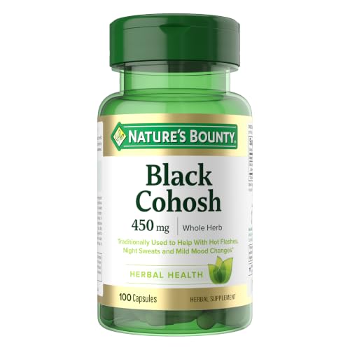 Nature's Bounty Black Cohosh Root Supplement, 450 mg, 100 Capsules | Supplement