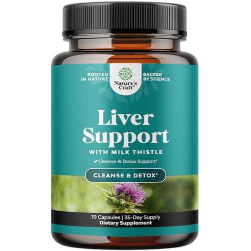 Liver Cleanse Support - Milk Thistle Supplement with Choline - 70 Count | Herbal Liver Support with Beetroot & Artichoke - Digestion & Immune Support - Silymarin, Ginger Root & Dandelion Root