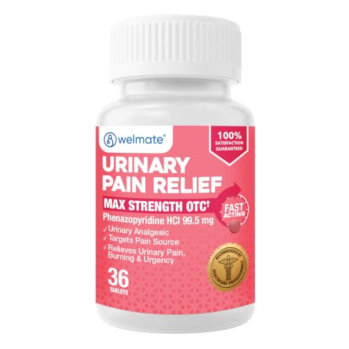 WELMATE Maximum Strength Urinary Pain Relief UTI Medicine for Women, 36 Ct