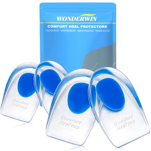 Gel Heel Cups for Heel Pain Relief – Shock Absorbing Silicone Inserts
