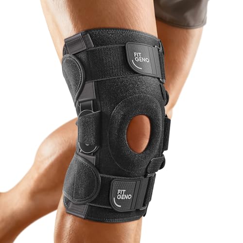 Fit Geno Hinged Knee Brace for Meniscus Tear, Men & Women, Side Stabilizers | Dual Side Stabilizers and Hinges Support Your Knee Joint, Helping Limit Unwanted Side-to-Side Movement During Recovery