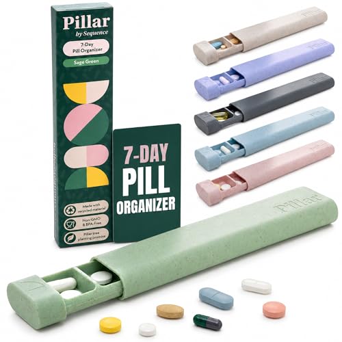 Pillar 7-Day Pill Case - Aesthetic Travel Pill Organizer - Weekly Pill