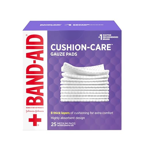 BAND-AID Brand Cushion-Care Gauze Pads, Medium Size, 3 in x 3 in,