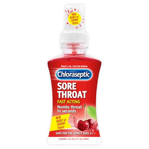 Chloraseptic Sore Throat Spray, Sugar-Free Cherry, 6 Fl Oz | Spray Soothes