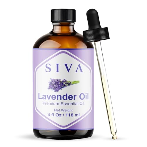 Siva Lavender Essential Oil, Glass Bottle with Dropper, 4 Fl Oz (118