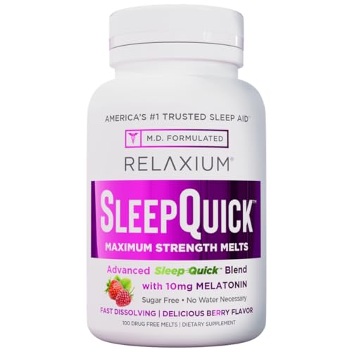 Relaxium Sleep Quick Melts, Sleep Aid, 10mg Melatonin, Berry, 100 Serving