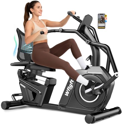 WFLGFT Recumbent Exercise Bikes for Home,Stationary Bike with Arm Exerciser | Smart