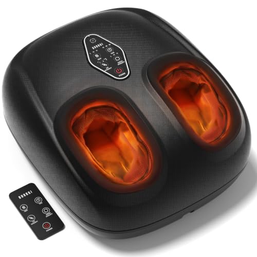 Burrki Foot Massager with Heat, 3-Zone Kneading & 3 Level Dual-Zone Heat