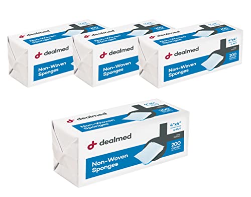 Dealmed Non-Woven Gauze Sponges - 4-Ply 4x4 Non-Sterile - 200 Ct (4
