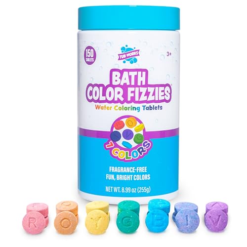 Tub Works® Bath Color Fizzies, 150 Count | Nontoxic & Fragrance-Free |