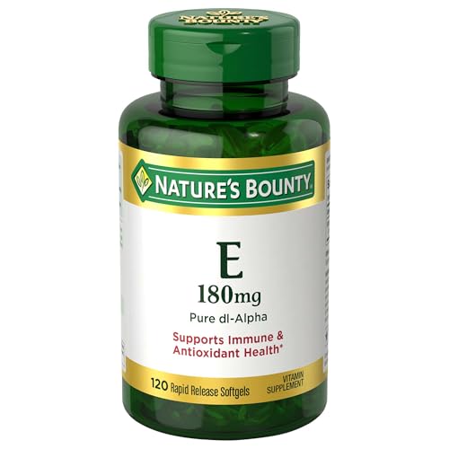 Nature's Bounty Vitamin E Pills and Supplement Softgels, 120 Count | Supports