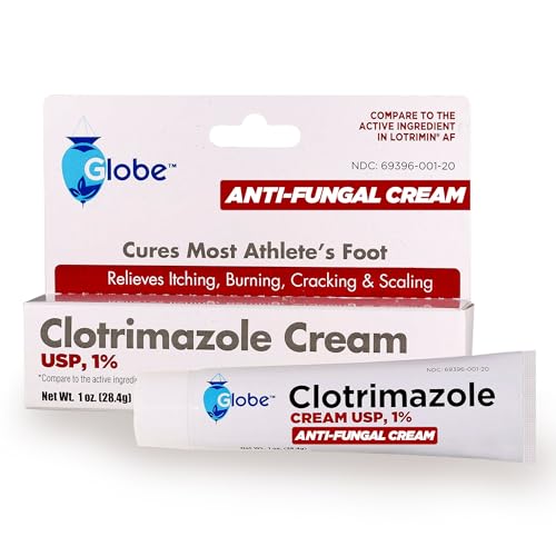 Globe Clotrimazole Cream 1% Antifungal Itch Relief Treatment, 1 oz Tube |