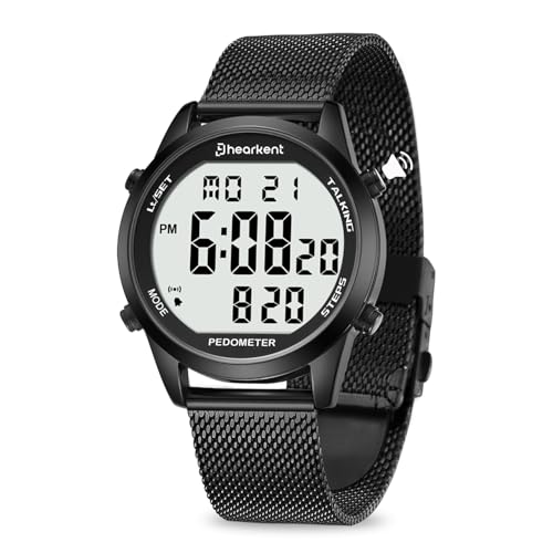 Hearkent Pedometer Talking Watch with EL Backlight,English Announces-2306 | Voice Time/Date/Steps/Calories,Step Counter