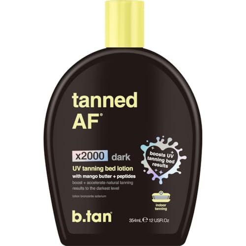 b.tan UV Tanning Bed Lotion - Dark Tinted Tan Accelerator | Tanned