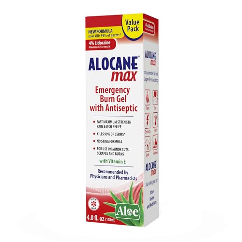 ALOCANE Max Burn Gel, Antiseptic and 4% Lidocaine, First aid Care 4.0