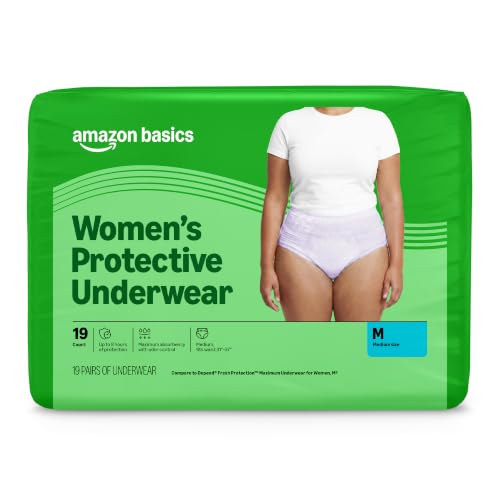 Amazon Basics Postpartum Incontinence Underwear for Women, Maximum Absorbency, Disposable, Fresh Protection,