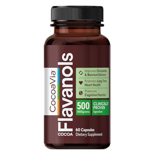CocoaVia Cocoa Flavanols 500mg – Heart & Brain Support Supplement, High Flavanol