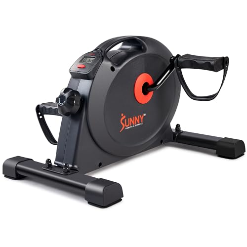 Sunny Health & Fitness Under Desk Smart Mini Pedal Exerciser, Dual Function