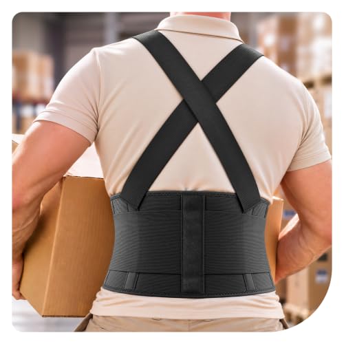 Medical-Grade Work Back Brace with Adjustable Shoulder Straps [Stronger Support & Breathable