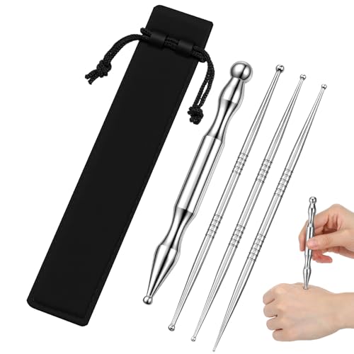 4 Pcs Stainless Steel Acupressure Pen Massage Tool for Body, Face 8