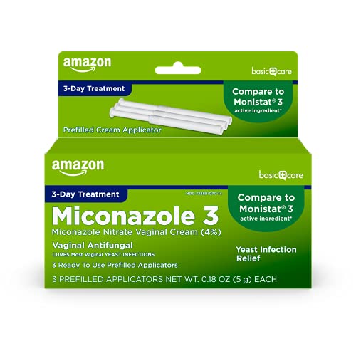 Amazon Basic Care Miconazole Nitrate Vaginal Cream (4 Percent), 3-Day Yeast Infection