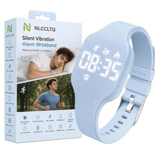 Alarm Clock for Heavy Sleepers Vibrating Wristband Wrist Vibration Bracelet Silent Digital