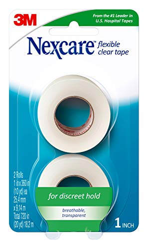 Nexcare Flexible Clear Tape, Waterproof Transparent Medical Tape, Secures Dressings and Catheter