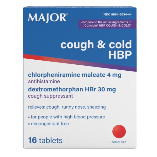 MAJOR Cough and Cold HBP Tablets, Decongestant Free, 6 Count, (1-Pack) |