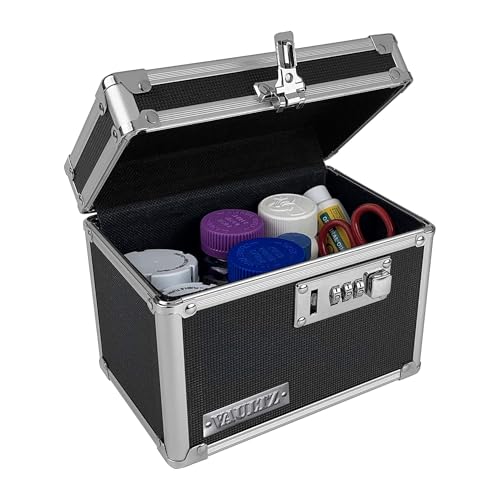 Vaultz Locking Security Box, Combination Safe for Valuables & Cash, Black |