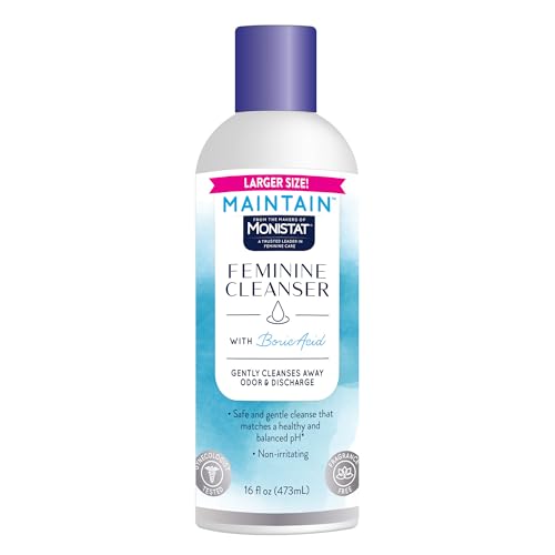 Maintain by Monistat Boric Acid Feminine Wash, Fragrance-Free, 16 Fl Oz |