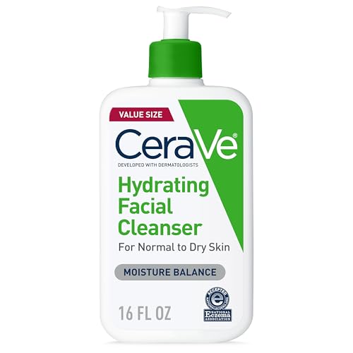 CeraVe Hydrating Cleanser with Hyaluronic Acid, Gentle Face Cleanser,16oz | Daily Face
