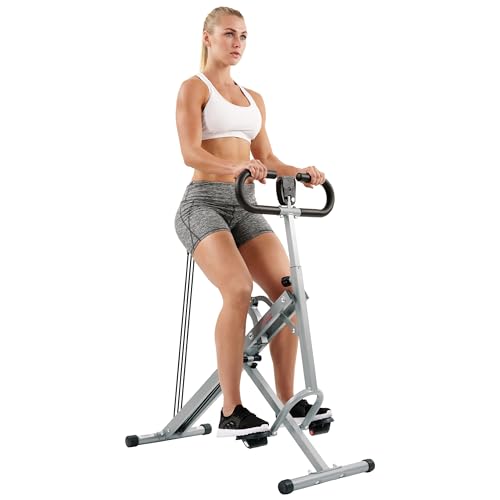 Sunny Health & Fitness Smart Upright Row-N-Ride Exerciser, Squat Assist Trainer for