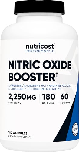 Nutricost Nitric Oxide Booster 2250mg, 180 Capsules, Gluten Free | 750mg Per
