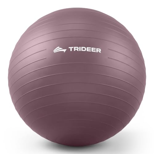 Trideer Yoga Ball for Exercise, Pregnancy, Active Sitting, 55/65/75cm | Non-Slip Durable PVC,Home-Friendly Neutral Colors,Versatile Everyday Use,Balance, Core & Flexibility Training