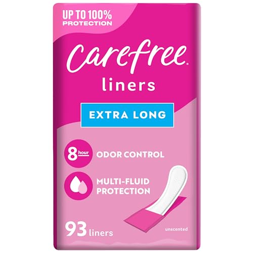 Carefree Light Panty Liners, Extra Long, Wrapped, Unscented, 93 ct